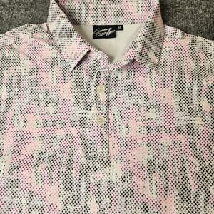 Sunday Swagger Mens Golf Polo Shirt Size Medium Geometric Breathable Wicking